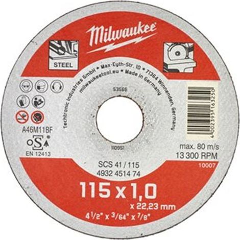 Disco Contractor 125 x 1mm ( 50 Unidades ) MILWAUKEE Ref.4932451477 (1/2)