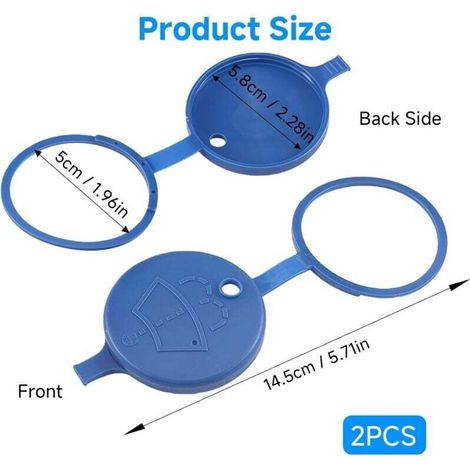 2x Bouchon Réservoir Lave-Glace Universel Voiture Couvercle Remplacement Compatible Tous Véhicules Accessoire Auto