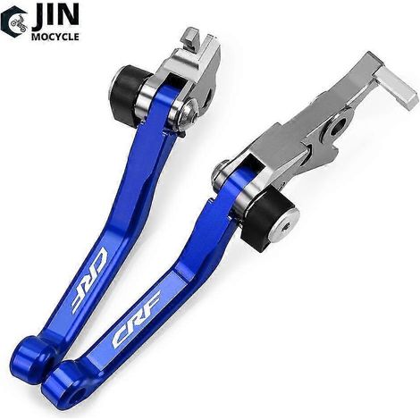 Leviers de frein et d'embrayage pliables pivotants pour Honda CRF250L, CRF250, CRF250L(S), CRF250RL, CRF300L et CRF250 Rallye, Motocross, Pit Bike et Dirt Bike - Paire bleue (1/5)