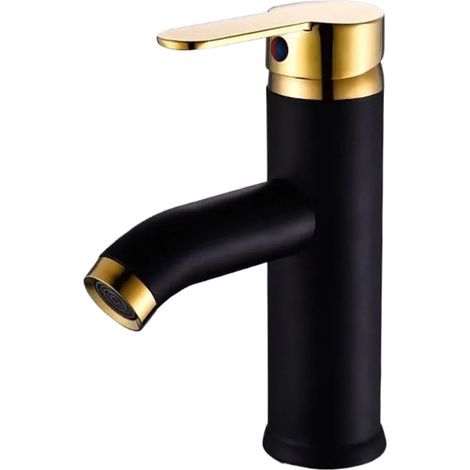 Robinet de lavabo - noir - surélevé - monotrou - eau froide (1/5)
