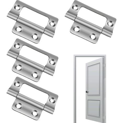 Charnières encastrées Nuqin, 2 paires (4 unités) - Charnières de 50 mm (2 pouces) pour portes, placards, commodes, armoires (1/5)