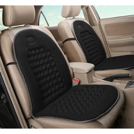 Lupex Shop - Coppia di schienali anteriori per auto universali, per sedili auto, furgone, in poliestere con 92 sfere massaggianti, colore nero