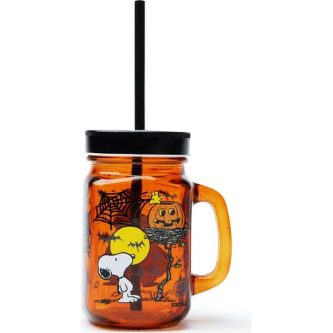 Mug avec paille, verre, capacité 500 ml. (1/4)