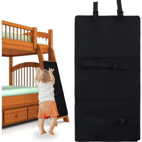 Échelle de Lit Superposée Pliable 78 x 38 x 1,5 cm avec Rembourrage Renforcé pour Sécurité, Noire (1/4)