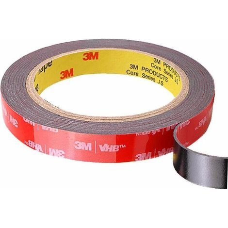 Ruban adhésif double face 3M, extrêmement résistant, imperméable et extrêmement résistant aux températures élevées pour voiture, maison et bureau – 15 mm 3 m (1/3)