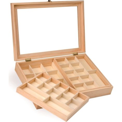 Glorex 6 2003 341 portagioie in legno di pino, FSC, 40 x 28 x 7,5 cm (1/3)