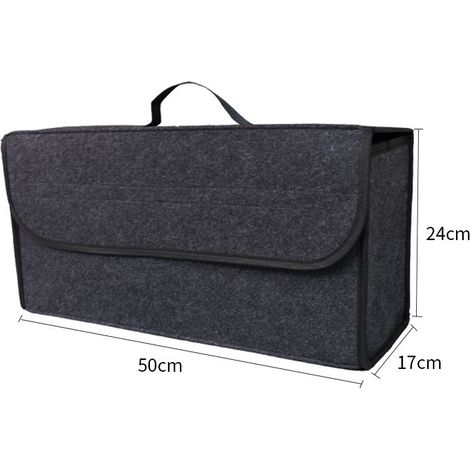 Organisateur de Coffre de Voiture Pliable – Boîte de Rangement Automobile, Sac de Coffre, Bac de Rangement, Boîte à Outils pour Véhicule 1 Pièce, Gris Foncé (1/4)