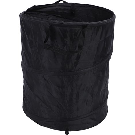 Poubelle pliable 90 L, portable et imperméable, en tissu Oxford, idéale pour le camping, les pique-niques et les activités de plein air (noire). (1/5)
