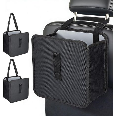 2 x Foldable Waterproof Leak-Proof Car Organiser Hanging Adjustable Oxford Fabric 23 x 23 cm for Headrest Rear Seat Console Door Trunk for All Types of Vehicles (1/5)