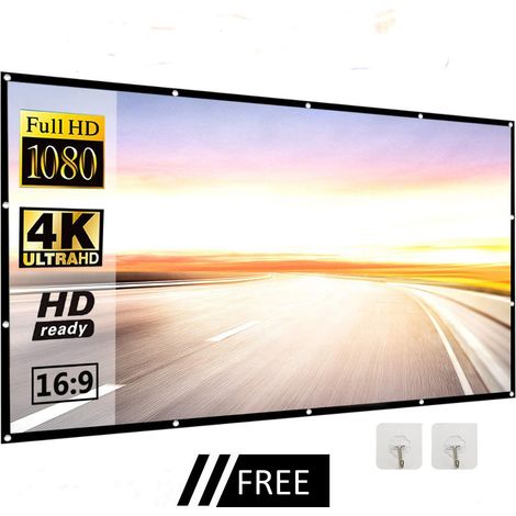 Écran de Projection Portable Pliable Extérieur 120 Pouces 16: 9 HD Double Face Anti-Plis (1/5)