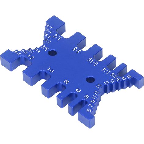 Gabarit à queue d'aronde pour tenon, calibre en aluminium, échelle métrique et impériale, outil de mesure pour le travail du bois, bleu