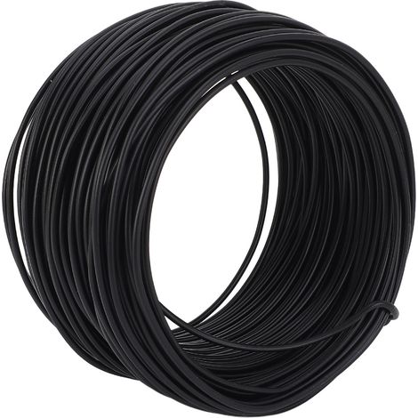 Fil de fer galvanisé 1,2 mm x 28 m, rond, coupé, flexible et pliable, métal noir pour l'industrie des télécommunications (1/5)