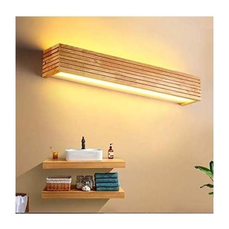 Applique Murale LED Appliques Luminaire Intérieur Bois Lampe de Mur lumière chaude Lampe pour Chambre Salon Bureau Couloir (35cm new)- (SKU produit : 93626901 SKU Offre : 1025LIU06) (1/4)