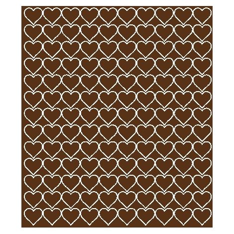 Autocollants en forme de cœur pour la Saint-Valentin, 2 cm, 130 pièces, marron mat