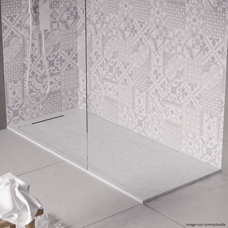 Receveur de douche en pierre naturelle extra plat à poser 80x140cm - noir - ORIGINE (1/3)