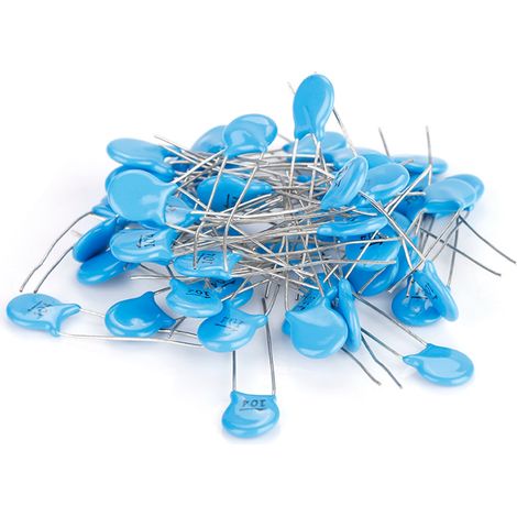 Lot de 50 condensateurs céramiques à disque haute tension 1000 V, 104 MΩ, 0,1 µF (100 nF). (1/5)