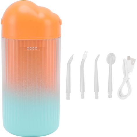 Irrigateur Dentaire Portable 3 Modes, Pulsations Haute Fréquence, Étanche IPX7, Nettoyeur de Dents Orange (1/5)