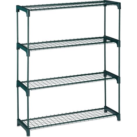 Estantería para plantas de 4 niveles extensible interior salón dormitorio terraza estilo elegante en metal negro 130010825 (1/5)