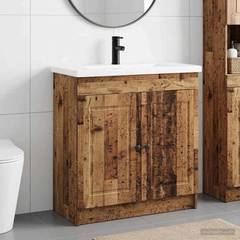 vidaXL Badezimmermöbel-Set Altholz 56 x 37,5 x 81 cm Holzwerkstoff (1/5)