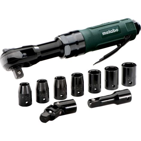 Metabo – Tournevis à cliquet pneumatique 1/2" DRS68 – Carter ergonomique antidérapant – Régulateur de vitesse intégré – Pour travaux de vissage précis