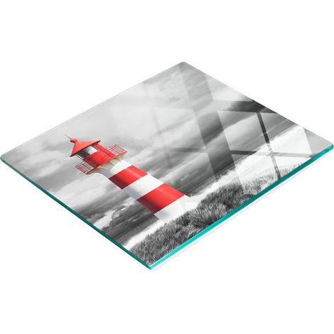 Planche décorative multifonctionnelle en verre pour cuisine, motif phare, 60 x 52 cm (1/5)
