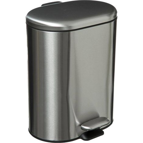 Cestino metallico a chiusura ammortizzata 6l siliflex in acciaio inox - 5five