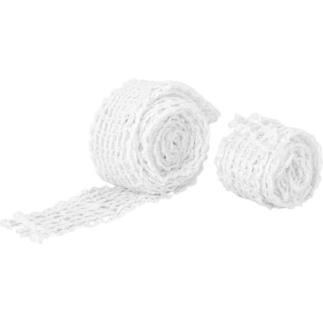 filets à viande en coton pour jambon, saucisses, rouleaux de saucisses, outils d'emballage pour hot-dogs et autres saucisses, outil de cuisine (1 m/3 m, 1 pièce de chaque)-300.00X4.50X1.00CM-White (1/4)