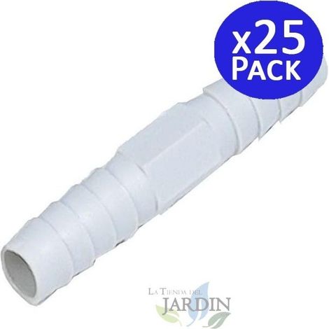 Pack 25 Enlaces 10 mm para tubería flexible ideales para conexiones en sistemas de riego y agua
