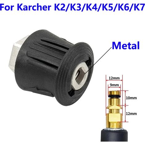 Adaptateur pour nettoyeur haute pression (gris clair) vers raccord femelle M22 14 mm pour pistolet de nettoyage Karcher Lavor Bosch, raccord rapide (1/5)