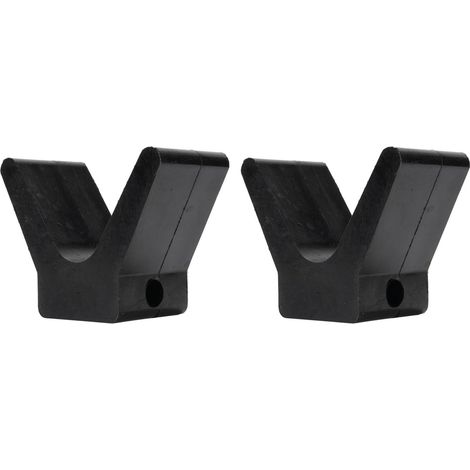 Marine-V-Block Lot de 2 butées en caoutchouc pour remorque – Noir, 2 largeurs, 4 V, trou de fixation 1/2 – Support durable pour remorque de bateau (1/5)
