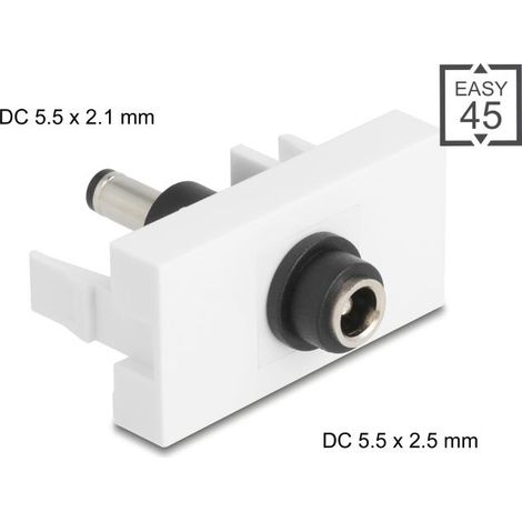 adaptador delock easy 45 modul hembra a macho 5.5x2.5 mm 5.5x2.1 mm