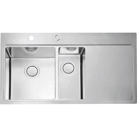 Alveus Pure Up - Évier 980x525 mm, avec commande du vidage, bac à gauche, inox 1123793 (1/3)