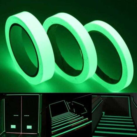5 Rouleaux Ruban Lumin. Vert Bande Réfléchissante Antidérapante, Sécurité Sol, Escaliers, Balise Verte, Ruban Fluorescent (1/5)