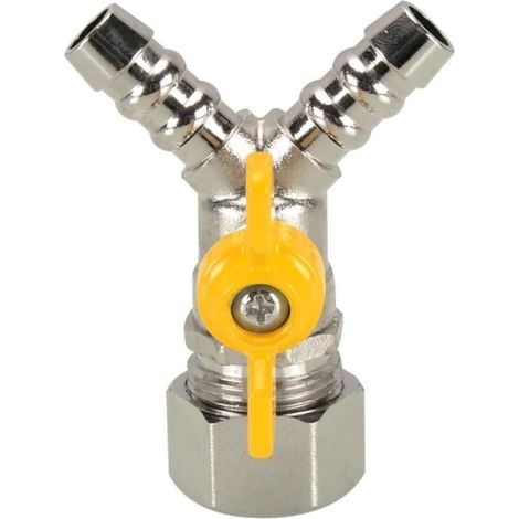 Raccord de tuyau de gaz en laiton pour tube en plastique aluminium 1216 en forme de Y coudé en forme de T, adaptateur de robinet à boisseau sphérique (1/5)