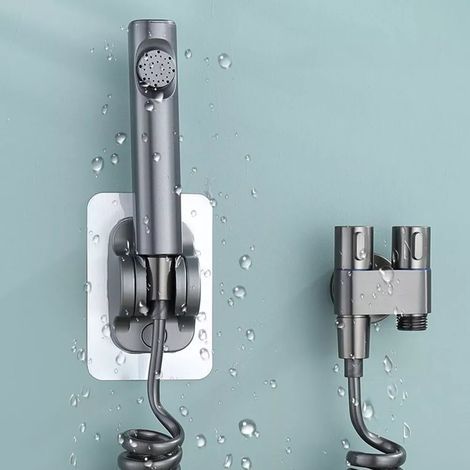 Pistolet d'arrosage gris pour toilettes, robinet de bidet, salle de bain, toilettes publiques, pistolet d'arrosage haute pression (1/5)