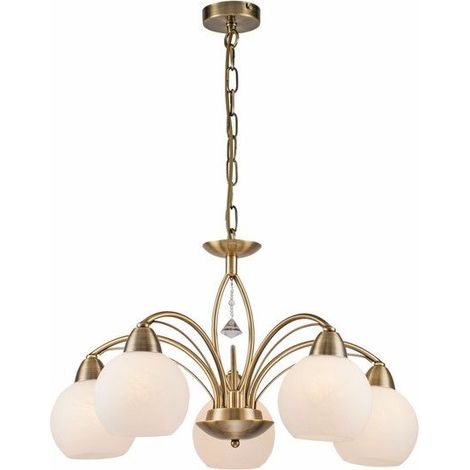 Lampadario Vanity ottone con cristallo 5xE27 Reality