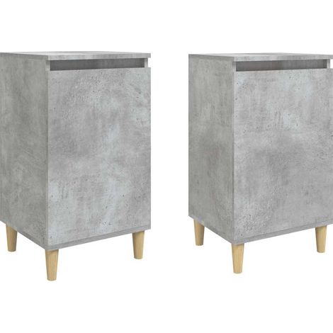 Maison Exclusive - Comodini 2 pz Grigio Cemento 40x35x70 cm in Legno Multistrato (1/5)