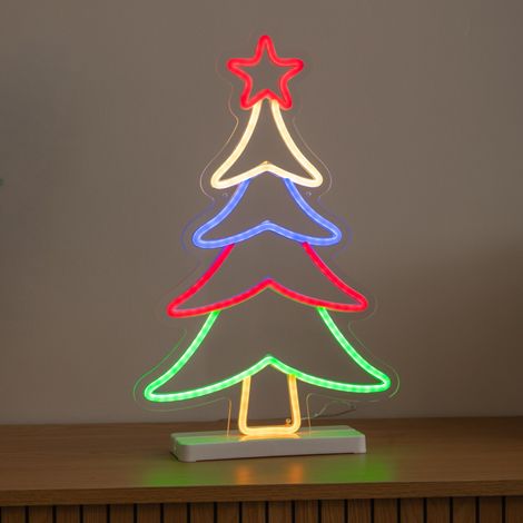 43cm Neon Flex Christmas Tree Light with 215 Multi-Coloured LEDs (1/5)