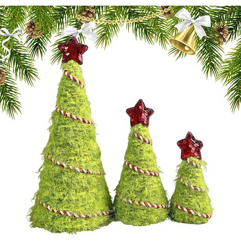 Petit Sapin de Noël Décoration Maison Petit Centre Table Artificiel mini sapins de Noël décorations de bureau Pour intérieur extérieur hiver cheminée chambre salon bureau ferme jardin (1/5)
