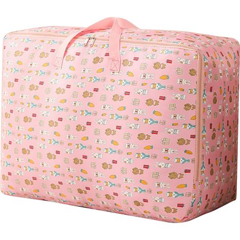 Sac de rangement pour couette rose lapin 50 x 35 x 20 cm, organisateur anti-poussière, en tissu Oxford