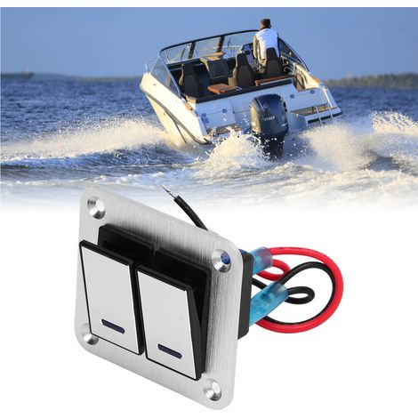 Combinaison de commutateurs à 2 positions pour la conversion de voitures, de camping-cars et de yachts panneau de commutateurs étanche en alliage d'aluminium brossé panneau en oxyde d'argent avec ré (1/5)