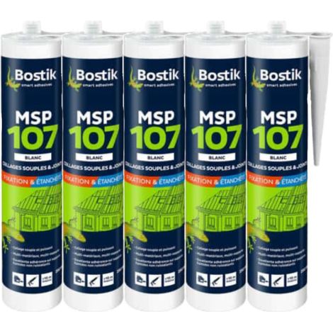 MSP sigillante Bostik 107 bianco bonding polimero e la sigillatura, supporti umidi x5