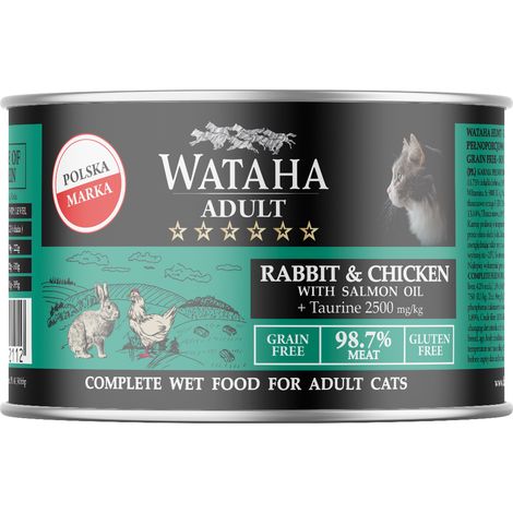 Wataha chasse chat adulte lapin poulet 200g