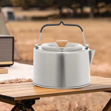 Bollitore acqua campeggio, bollitore acqua acciaio inossidabile, bricco caffè tè portatile, bollitore elettrico con filtro per tè, nessuna plastica a contatto con l'acqua, preparatore di tè caldo con (1/5)