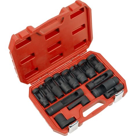 Sealey SX045 Oxygen & Diesel Injector Window Socket Set 1/2""Sq Drive 14pc