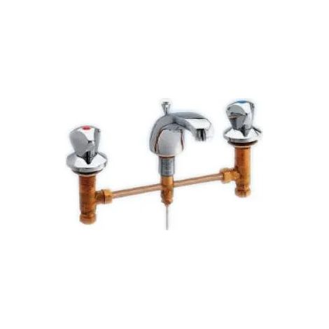 3-Loch-Waschtischarmatur mit festem Auslauf, mit Ablaufgarnitur, Achsabstand 12 bis 24cm (1/2)