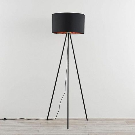 [NEUWERTIG] B-Ware Lampenwelt Dreibeinige Textil Stehleuchte Folke Stehlampe Lampe Leuchte Schwarz