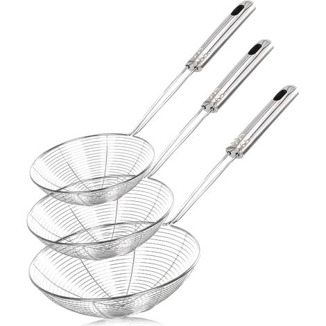Ensemble de 3 pièces araignée passoire cuisine，ecumoire cuisine inox，passoire inox pates，Pour les aliments frits, les pâtes, raviolis (1/5)