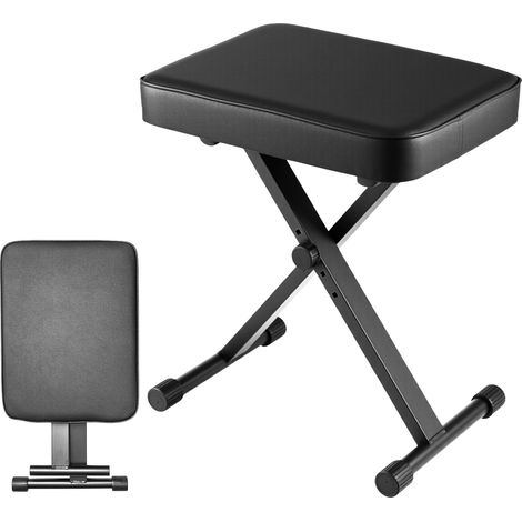 Guitar Stool X-Style Adjustable Height Piano Stool Piano Chair Padded Seat Folding Piano Bench with High-Density Sponges