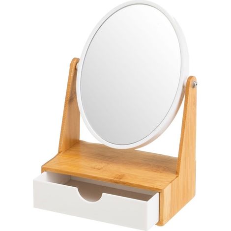Miroir et compartiment à bijoux en bambou